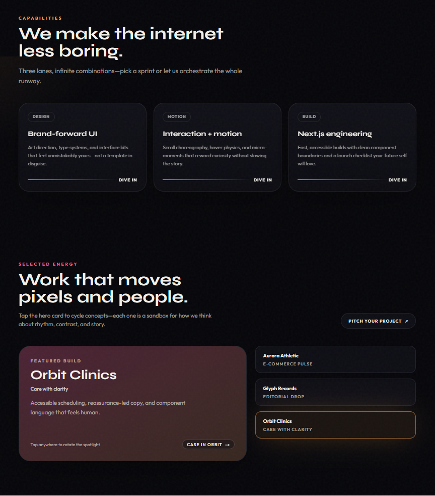 Portfolio with alternate layout styling